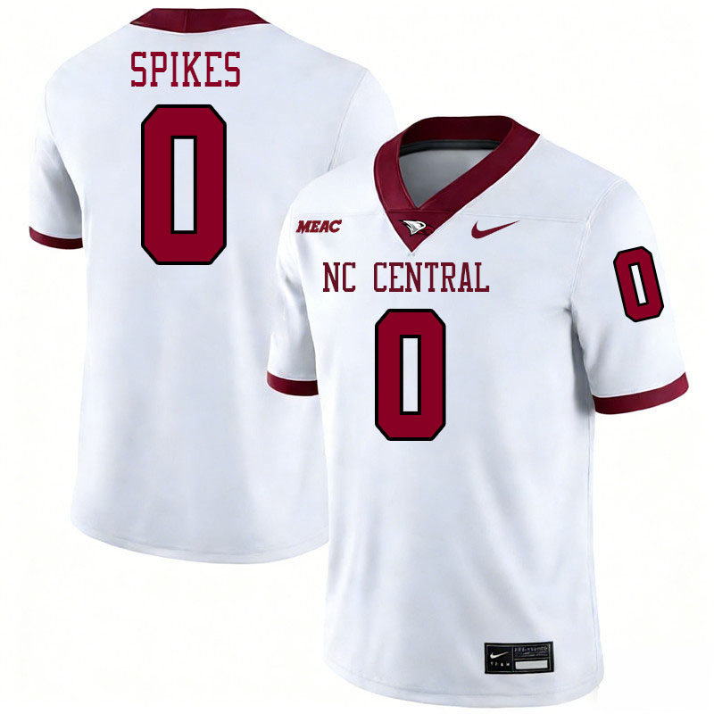 North Carolina Central Eagles #0 Chauncey Spikes College Football Jerseys,Uniforms Stitched-White